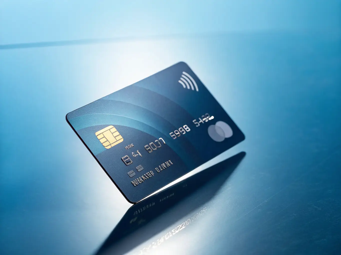 A person holding a credit card with a holographic security feature, emphasizing the card's security and modern design.